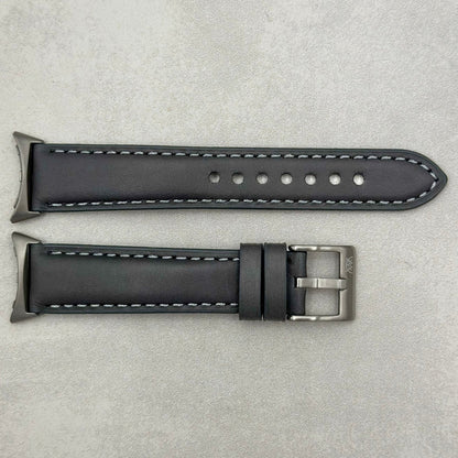 The Athens: Slate Grey Full Grain Leather Google Pixel Watch Strap
