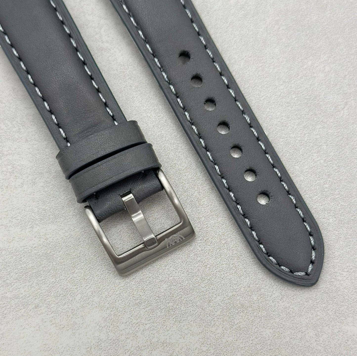 The Athens: Slate Grey Full Grain Leather Google Pixel Watch Strap