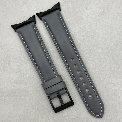 The Athens: Slate Grey Full Grain Leather Google Pixel Watch Strap