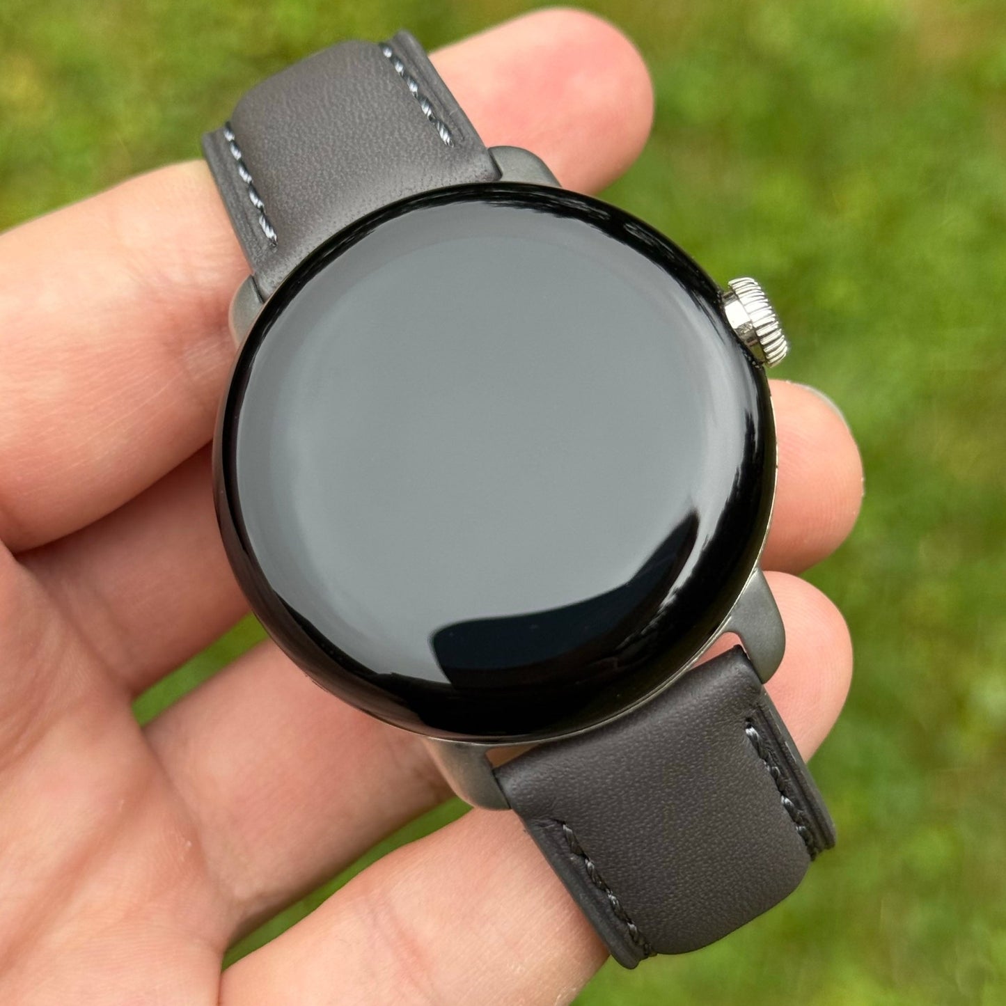 The Athens: Slate Grey Full Grain Leather Google Pixel Watch Strap