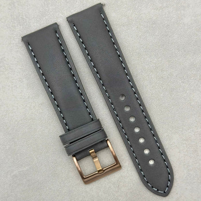The Athens: Slate Grey Full Grain Leather Watch Strap