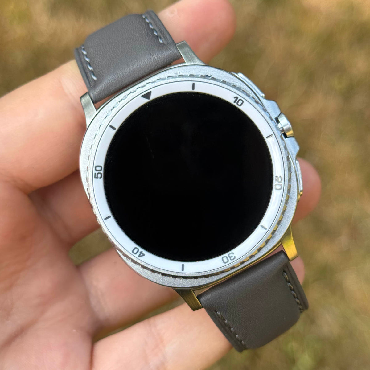The Athens: Slate Grey Full Grain Leather Samsung Galaxy Watch Ultra / Watch 8/9 Strap