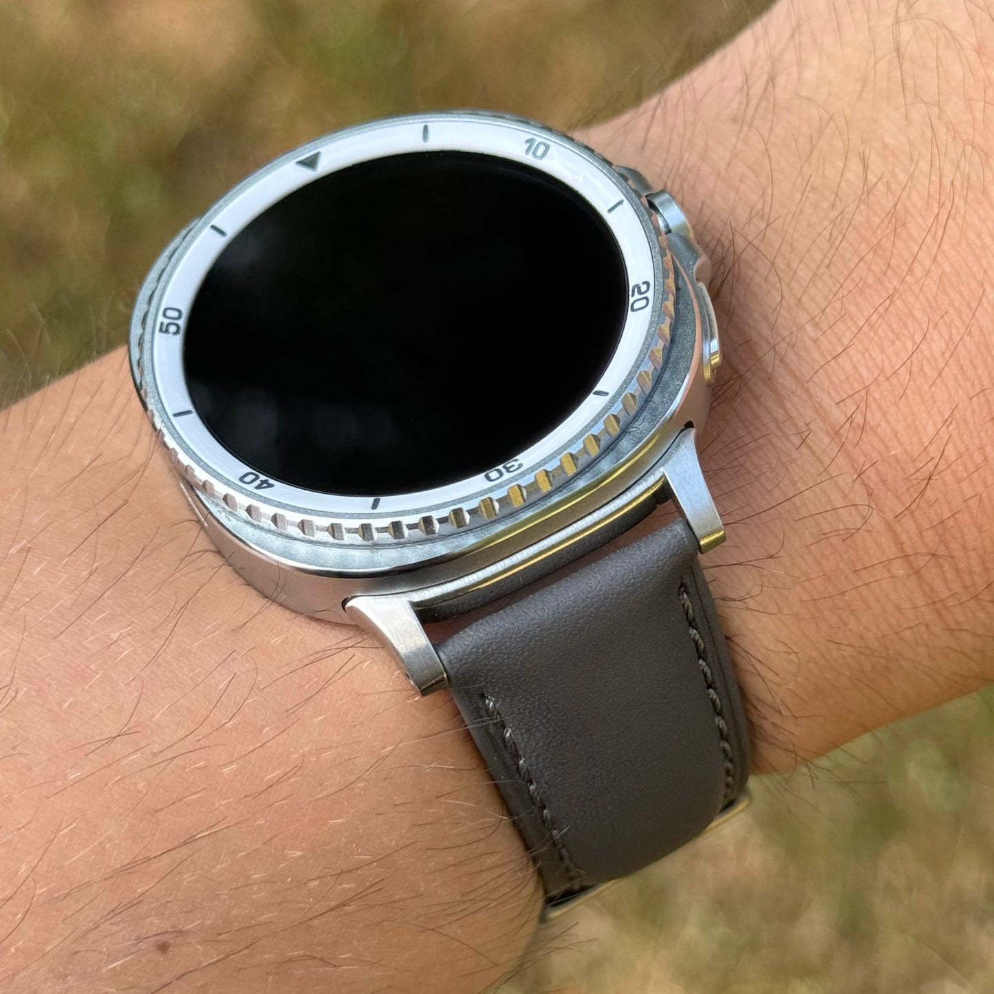 The Athens: Slate Grey Full Grain Leather Samsung Galaxy Watch Ultra / Watch 8/9 Strap