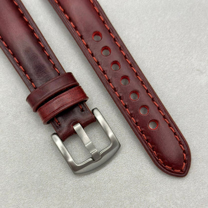 The Athens: Wine Red Full Grain Leather Fitbit Charge Watch Strap