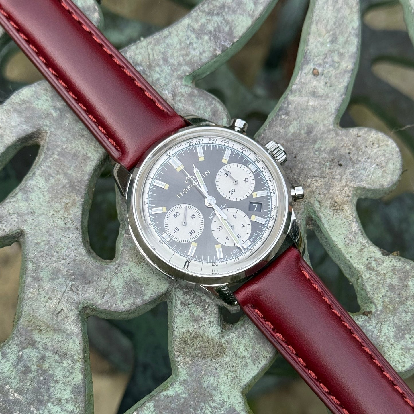 The Athens: Wine Red Full Grain Leather Watch Strap