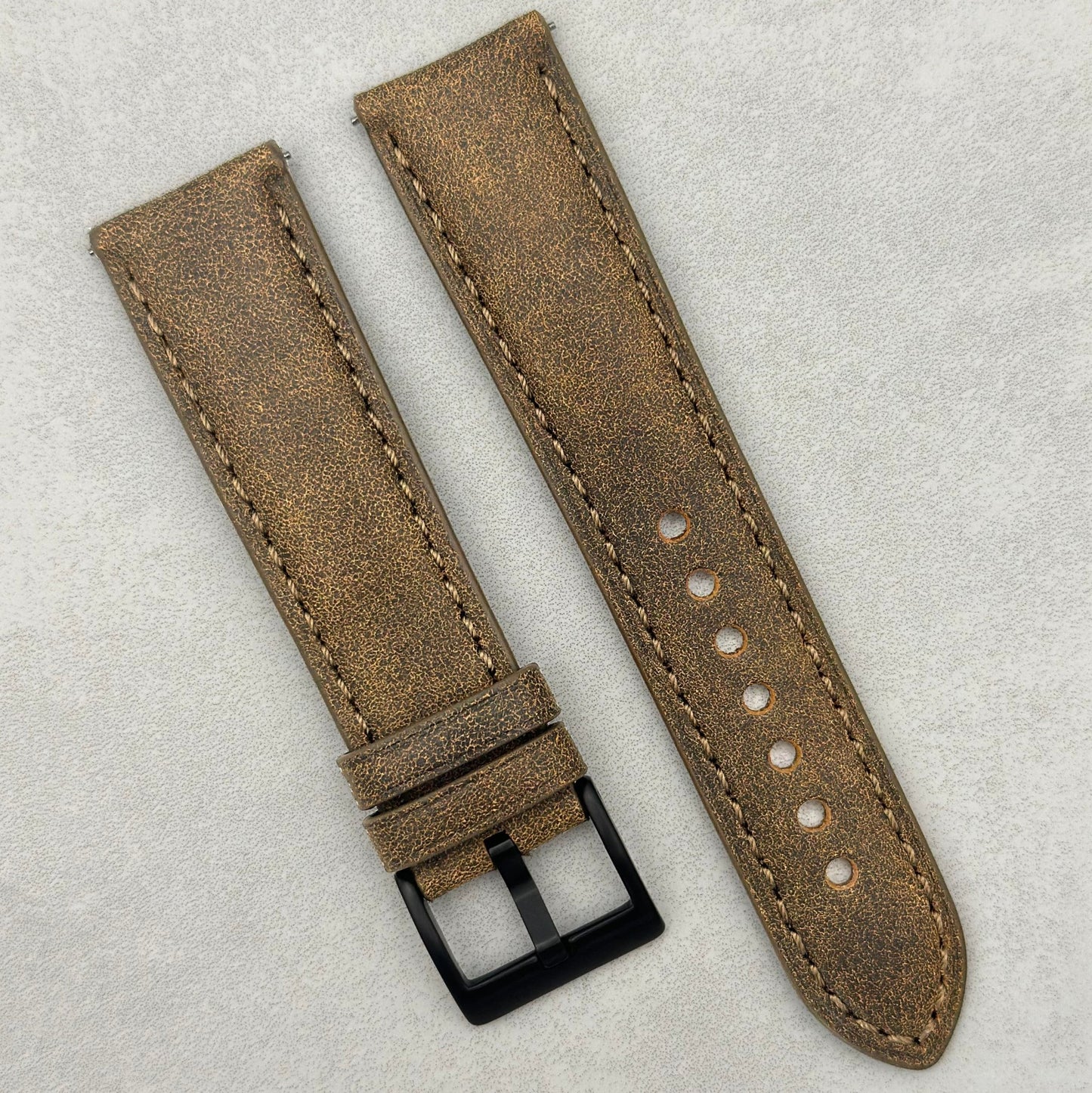 The Athens: Desert Sand Full Grain Leather Watch Strap