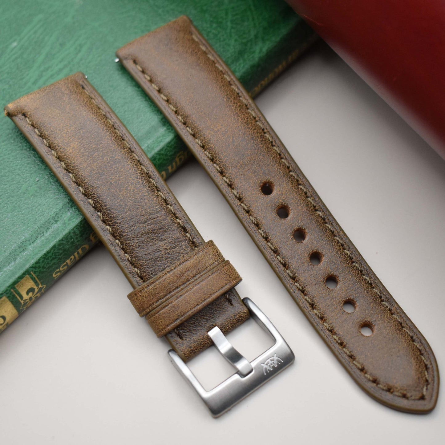 The Athens: Desert Sand Full Grain Leather Watch Strap