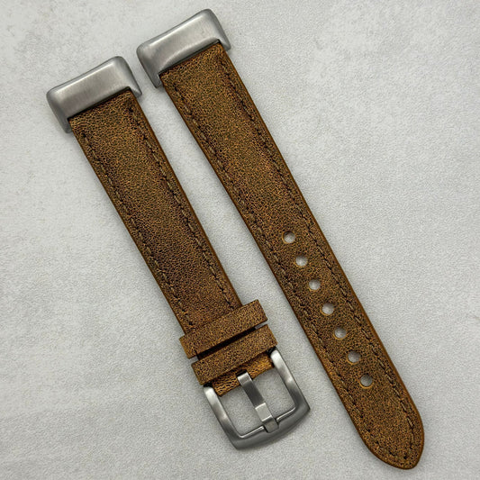 The Athens: Desert Sand Full Grain Leather Fitbit Charge Watch Strap