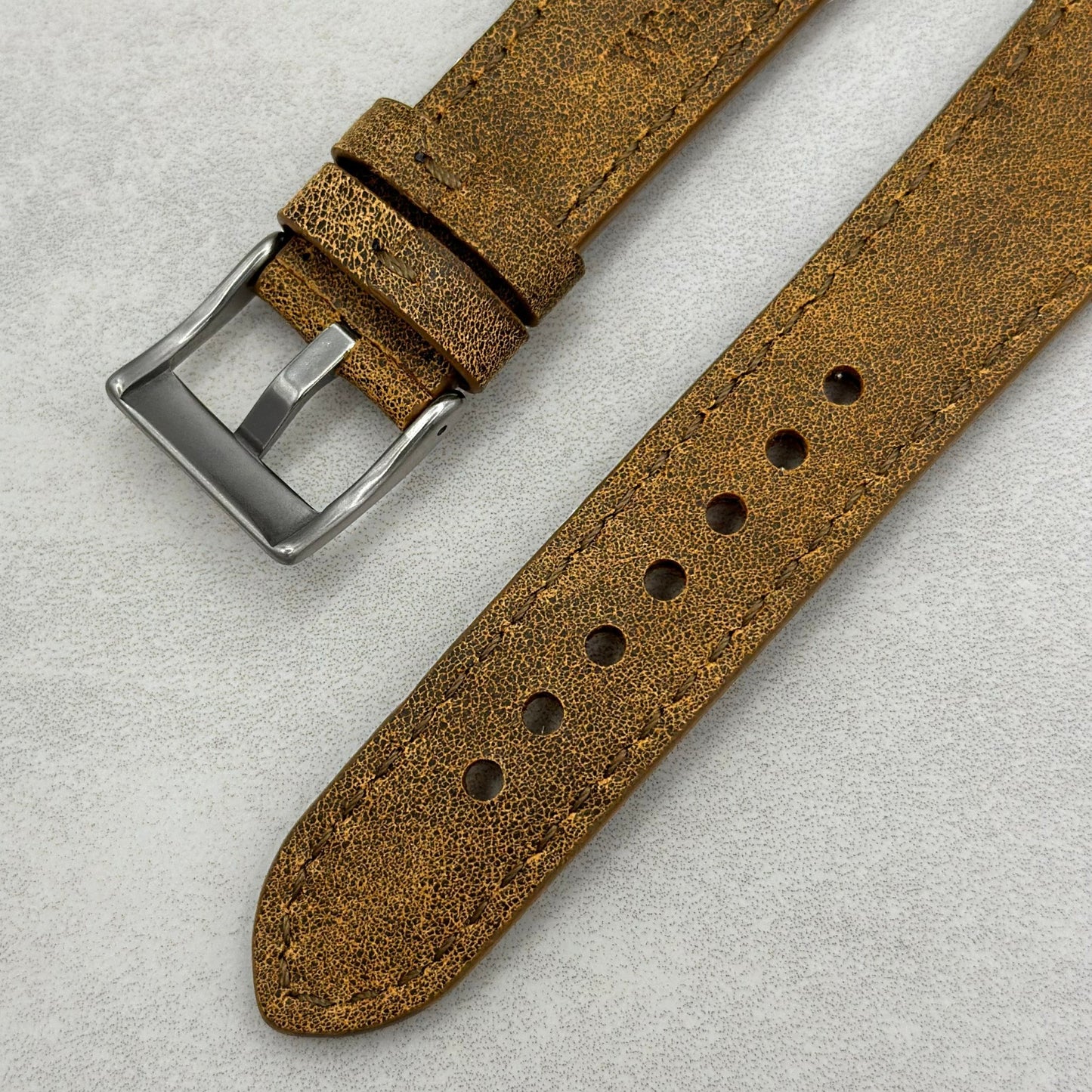 The Athens: Desert Sand Full Grain Leather Fitbit Versa/Sense Watch Strap