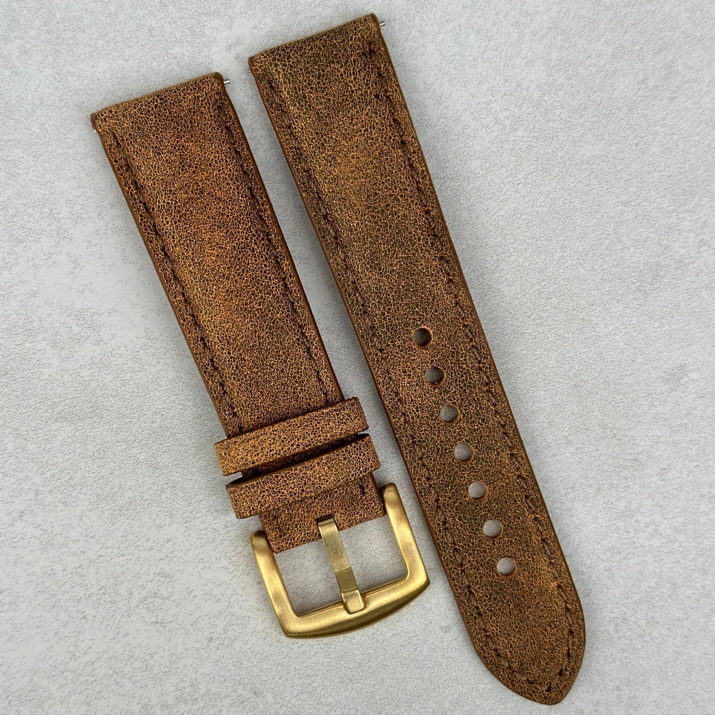 The Athens: Desert Sand Full Grain Leather Watch Strap