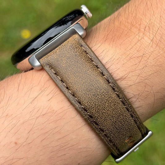 The Athens: Desert Sand Full Grain Leather Google Pixel Watch Strap