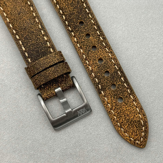 The Athens: Desert Sand Full Grain Leather Open Ended Watch Strap