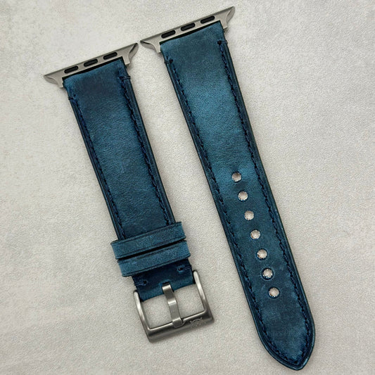 The Austin: Air Force Blue Full Grain Leather Apple Watch Strap