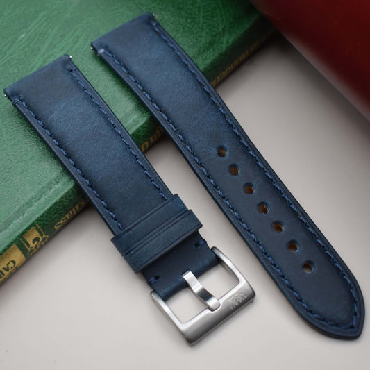 The Austin: Air Force Blue Full Grain Leather Watch Strap