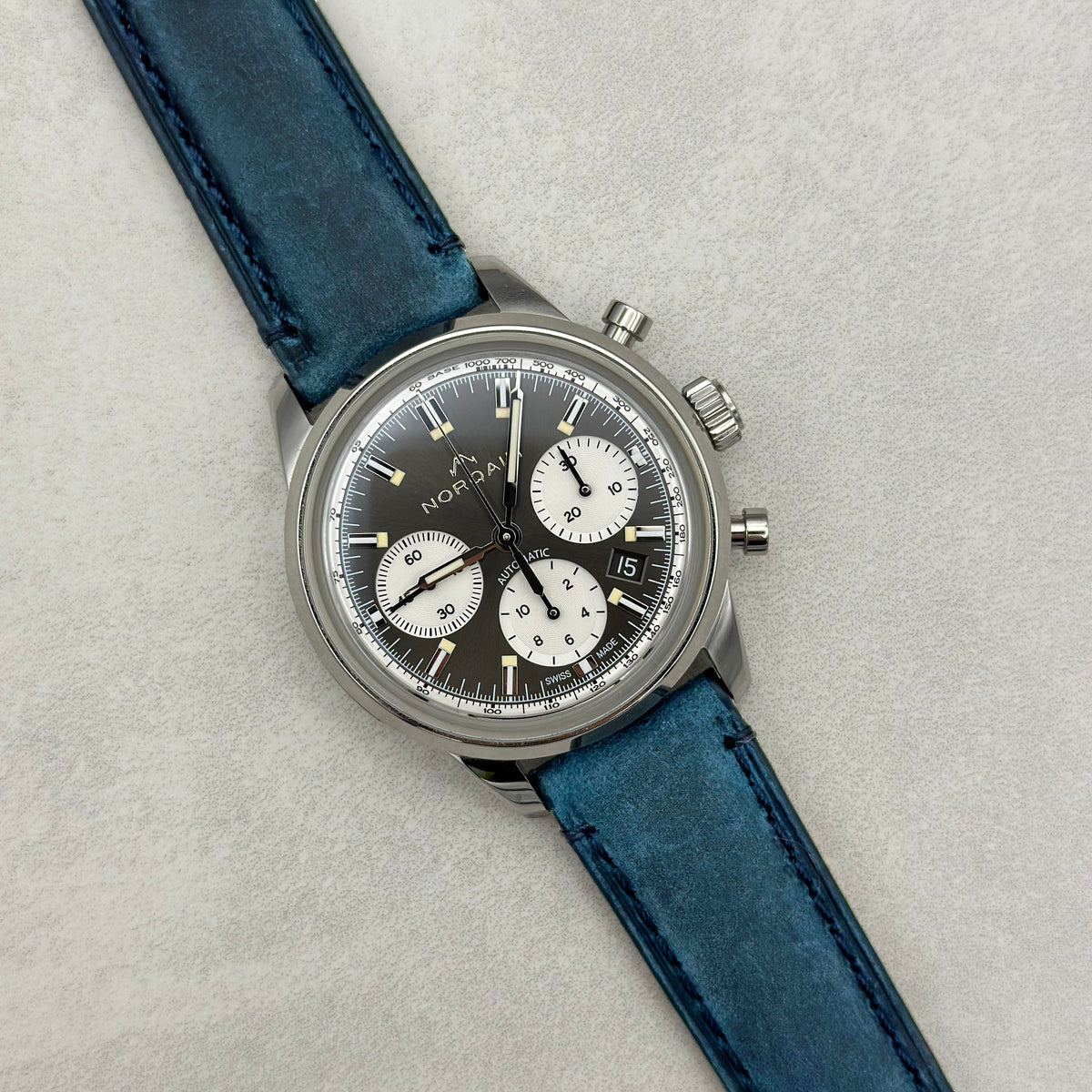 The Austin: Air Force Blue Full Grain Leather Watch Strap – Watch and ...