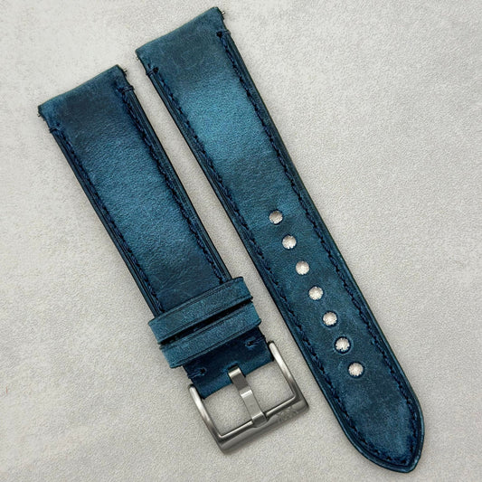 The Austin: Air Force Blue Full Grain Leather Watch Strap