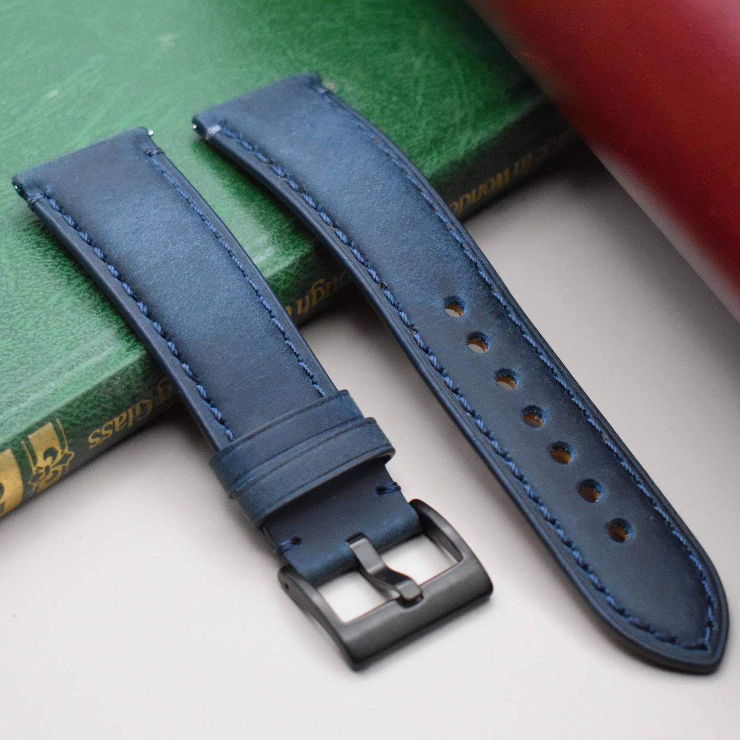 The Austin: Air Force Blue Full Grain Leather Watch Strap