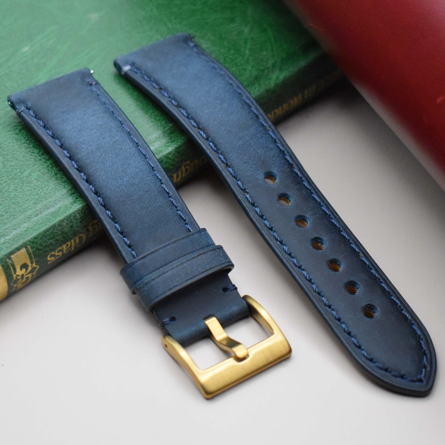 The Austin: Air Force Blue Full Grain Leather Watch Strap