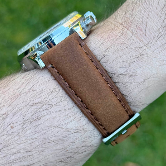 The Austin: Tan Brown Full Grain Leather Watch Strap