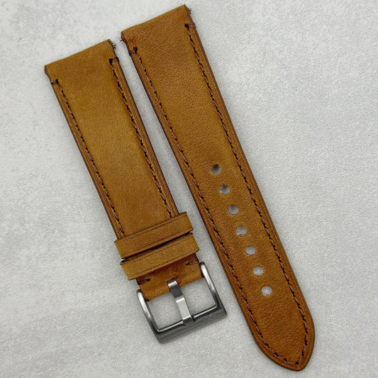 The Austin: Tan Brown Full Grain Leather Watch Strap