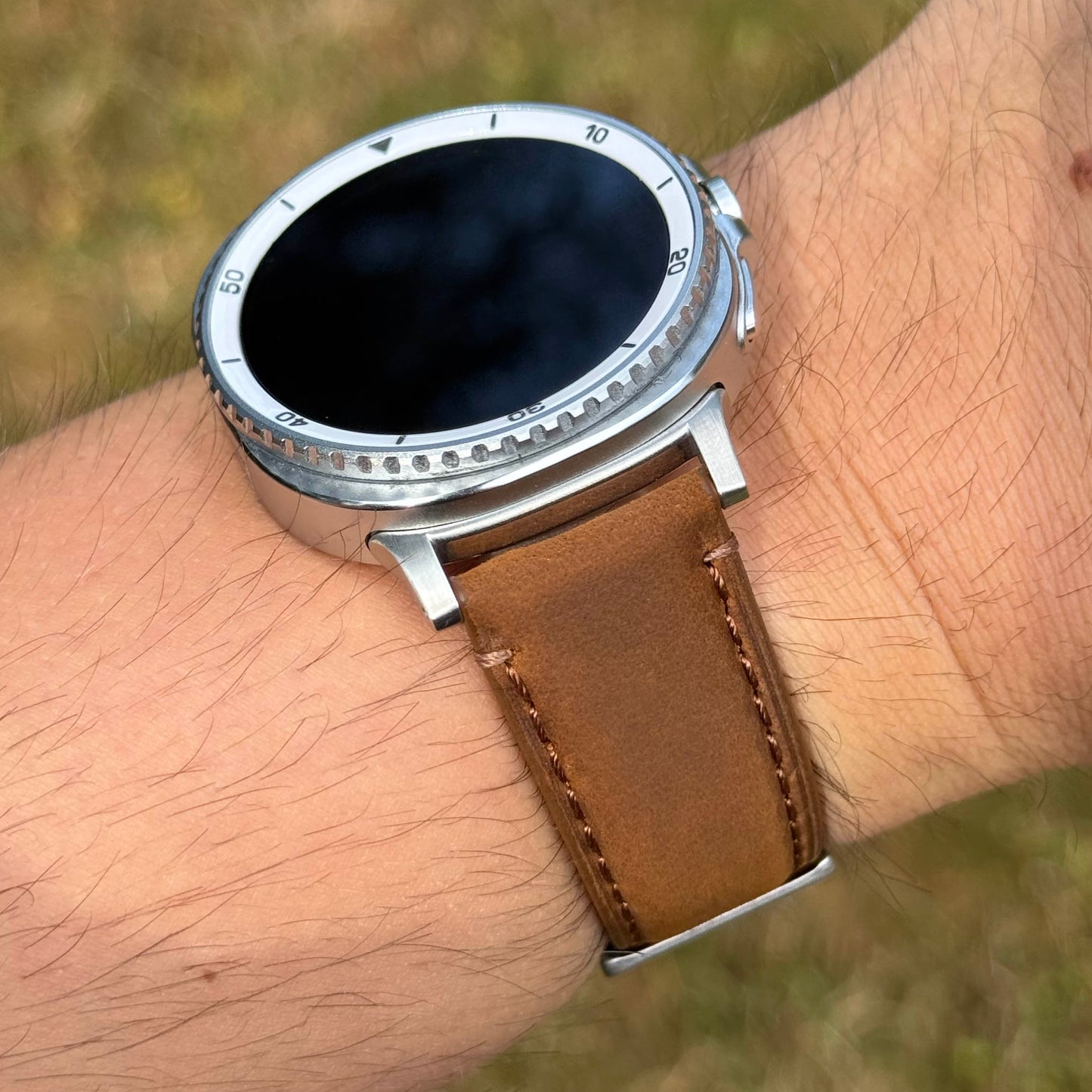 The Austin: Tan Brown Full Grain Leather Samsung Galaxy Watch Ultra / Watch 8/9 Strap