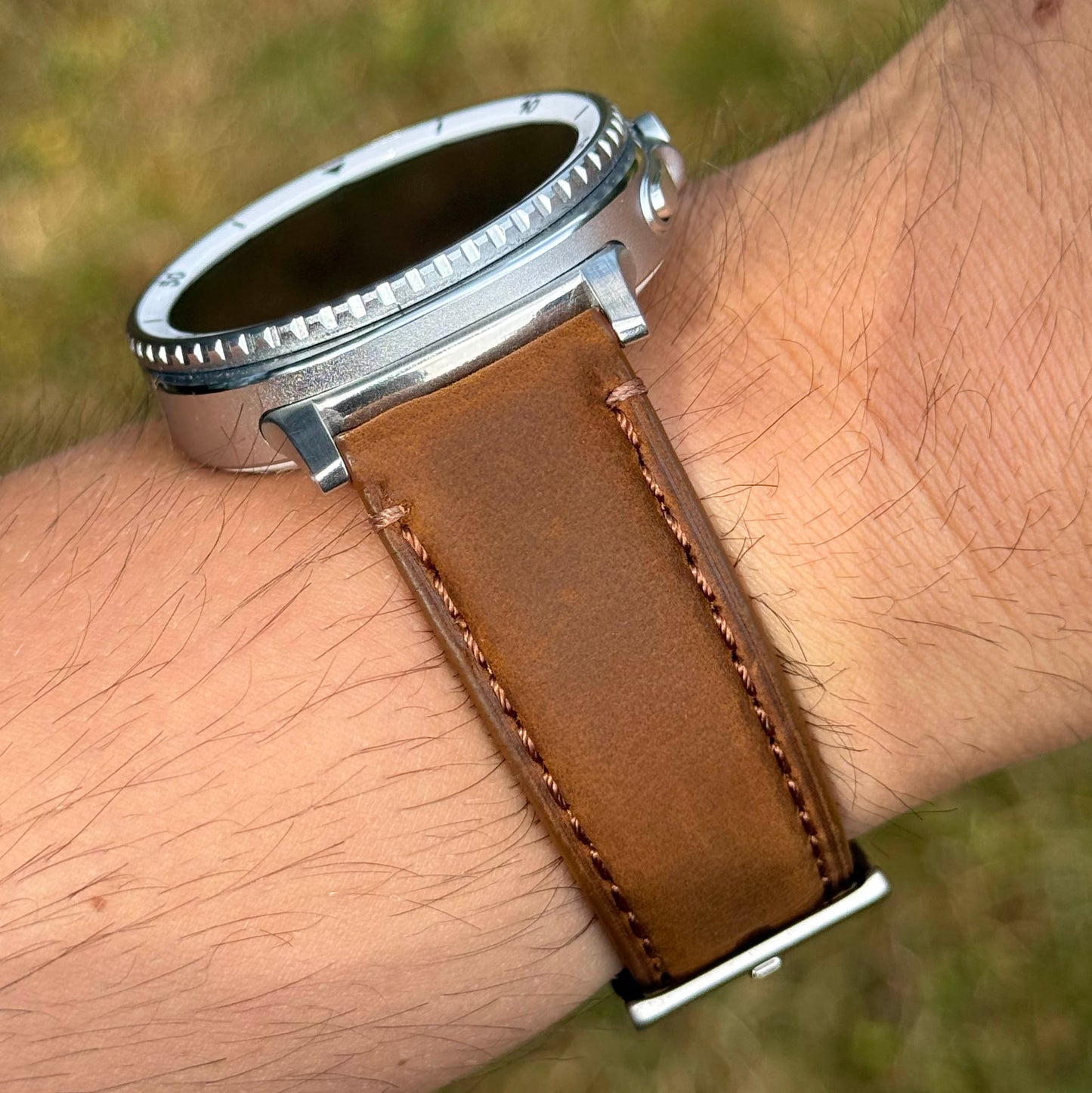 The Austin: Tan Brown Full Grain Leather Samsung Galaxy Watch Ultra / Watch 8/9 Strap