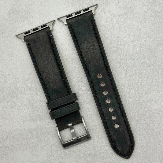 The Austin: Charcoal Grey Full Grain Leather Apple Watch Strap