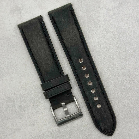 The Austin: Charcoal Grey Full Grain Leather Watch Strap
