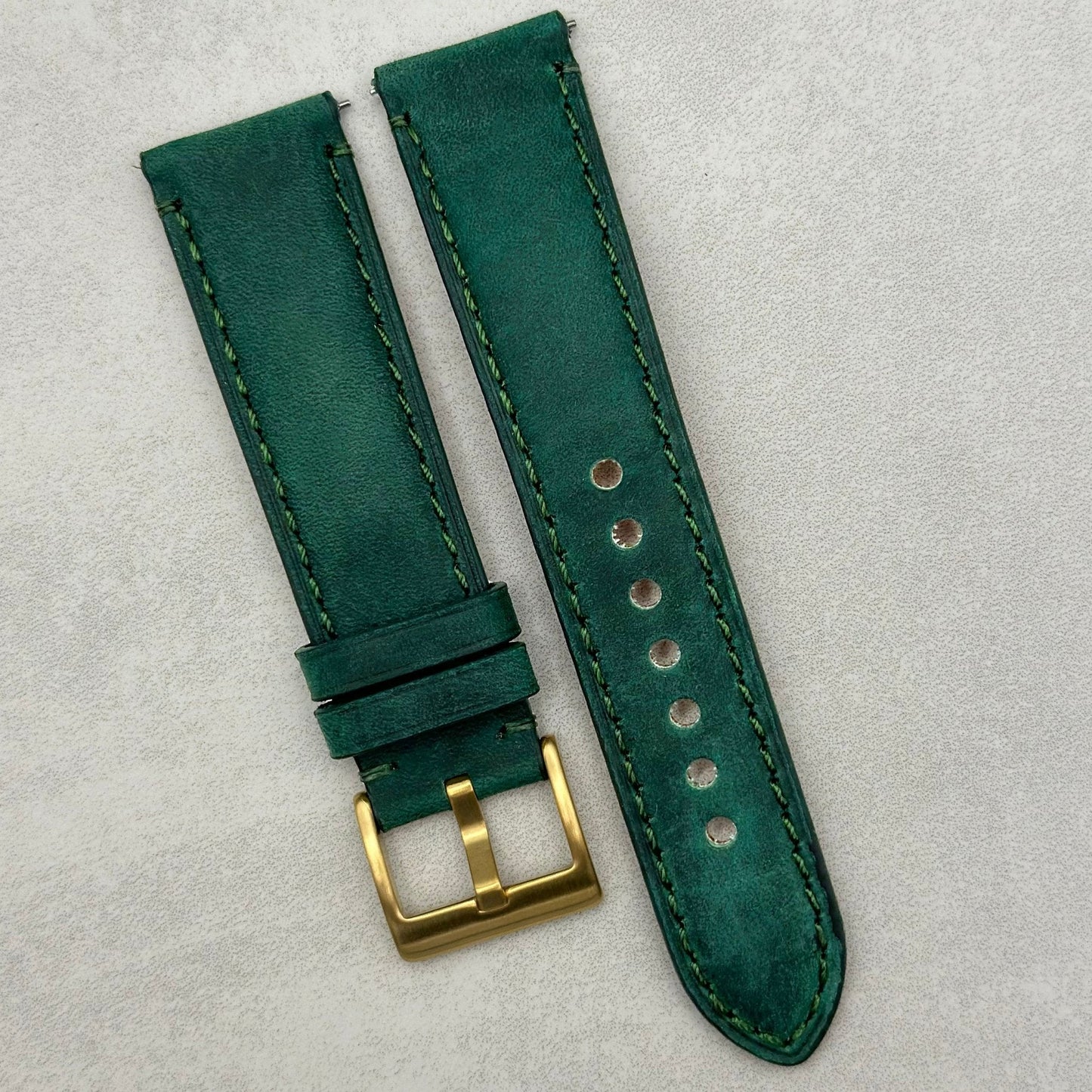 The Austin: Woodland Green Full Grain Leather Watch Strap