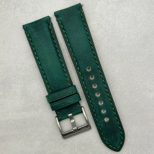 The Austin: Woodland Green Full Grain Leather Watch Strap