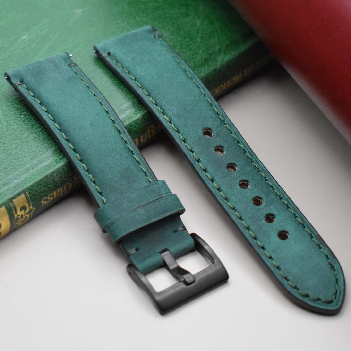 The Austin: Woodland Green Full Grain Leather Watch Strap