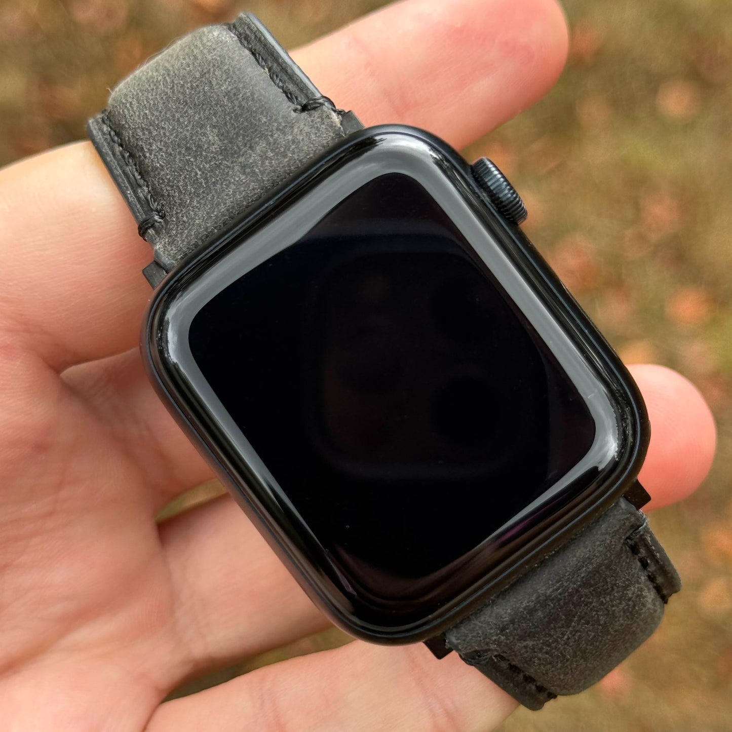 The Austin: Charcoal Grey Full Grain Leather Apple Watch Strap