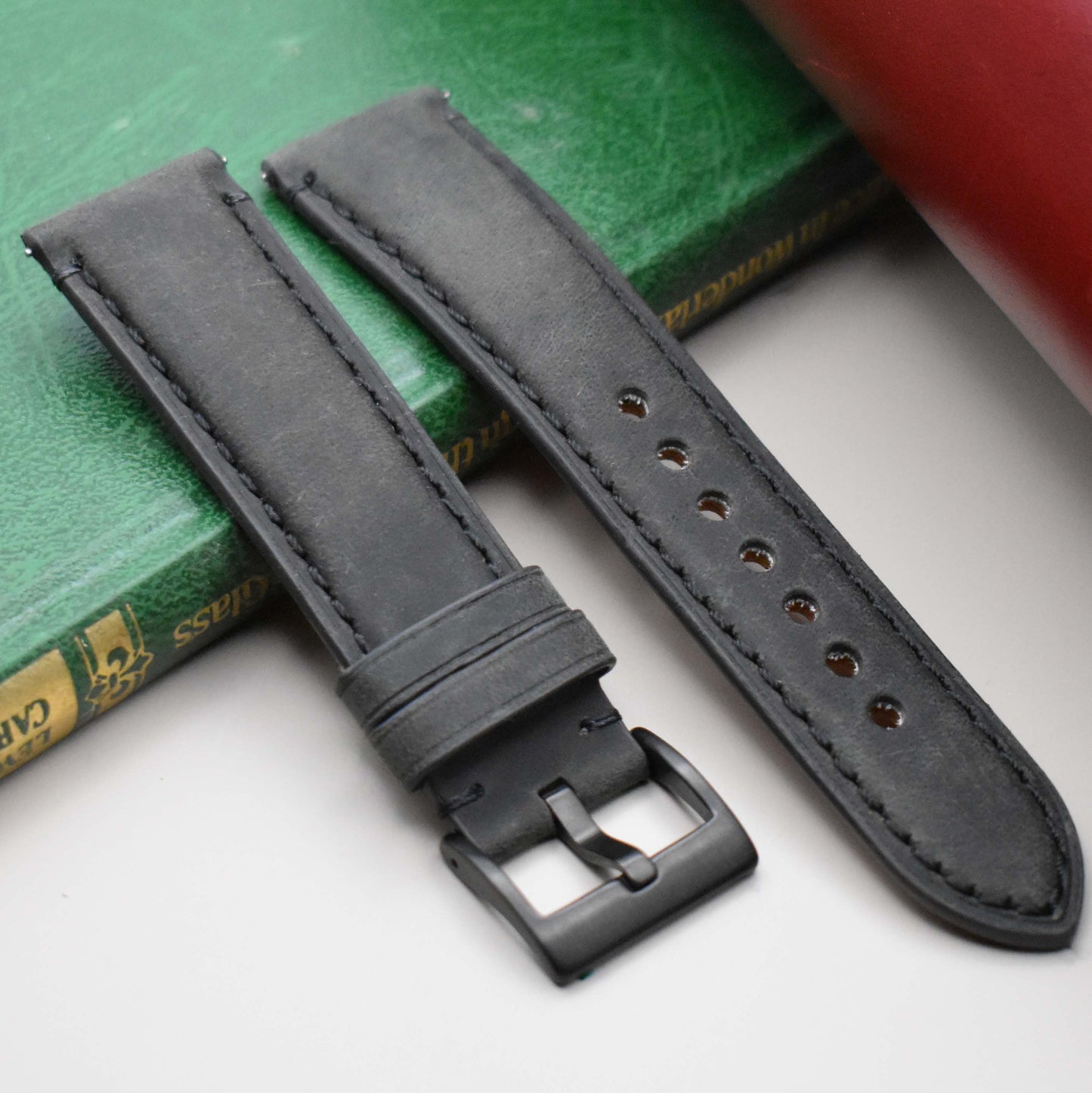 The Austin: Charcoal Grey Full Grain Leather Watch Strap
