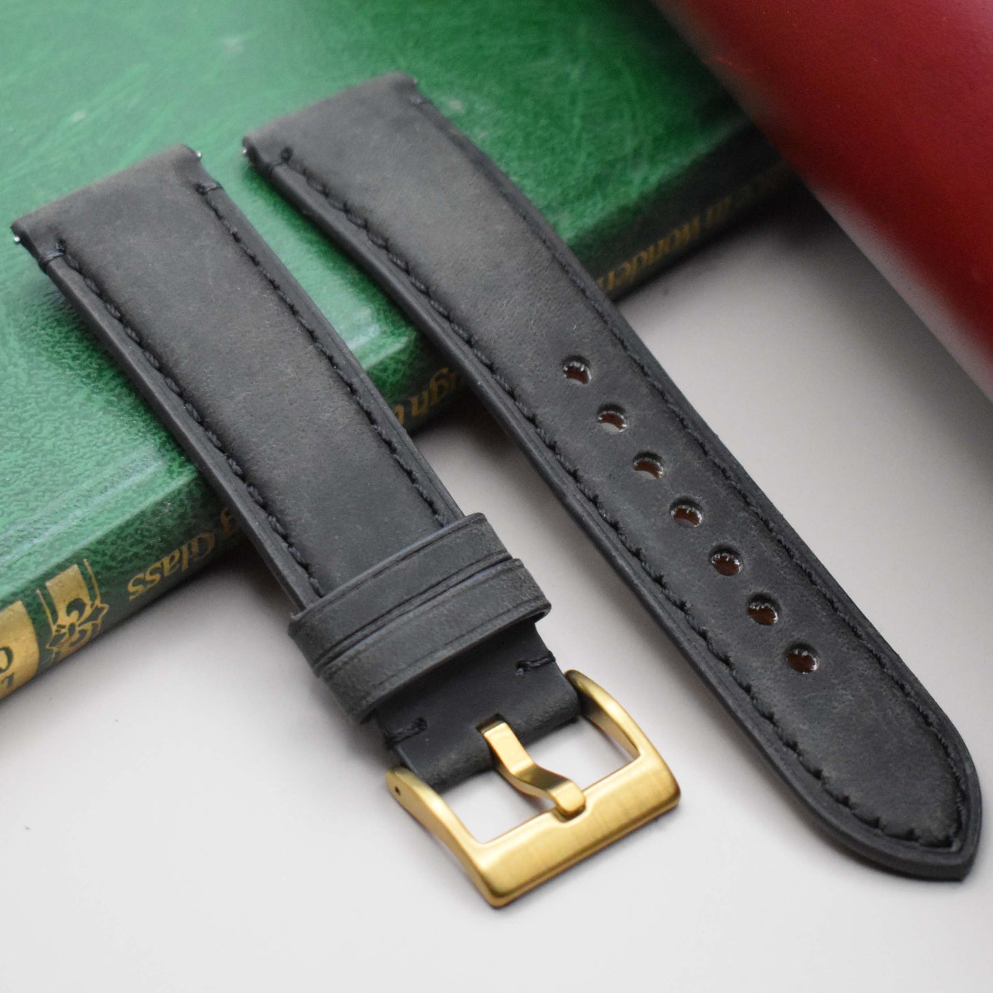 The Austin: Charcoal Grey Full Grain Leather Watch Strap
