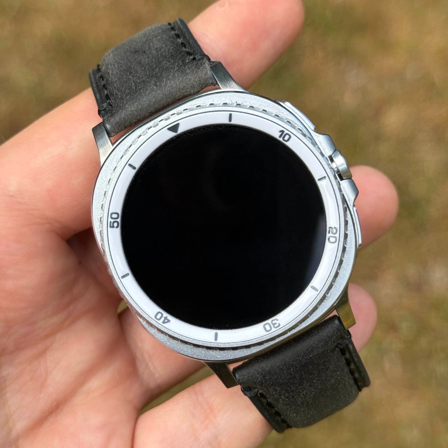 The Austin: Charcoal Grey Full Grain Leather Samsung Galaxy Watch Ultra / Watch 8/9 Strap