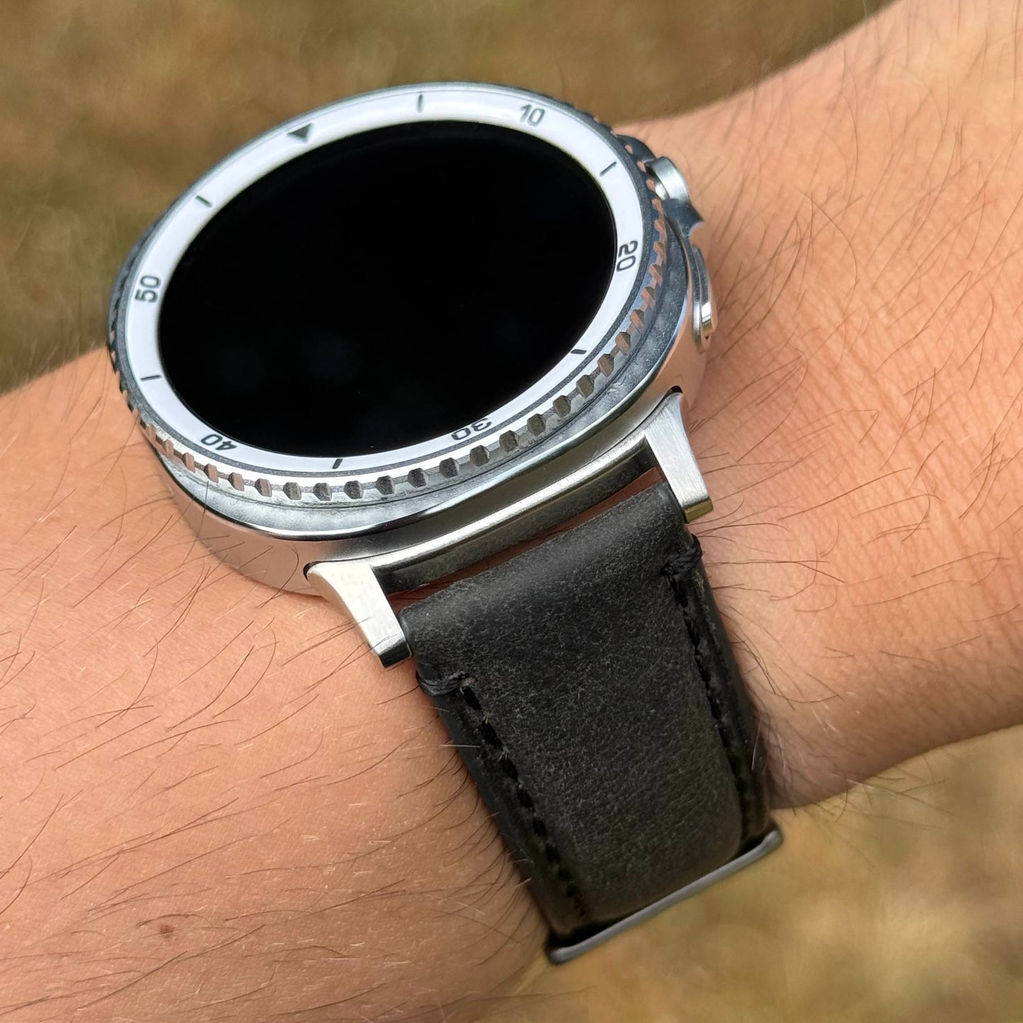 The Austin: Charcoal Grey Full Grain Leather Samsung Galaxy Watch Ultra / Watch 8/9 Strap