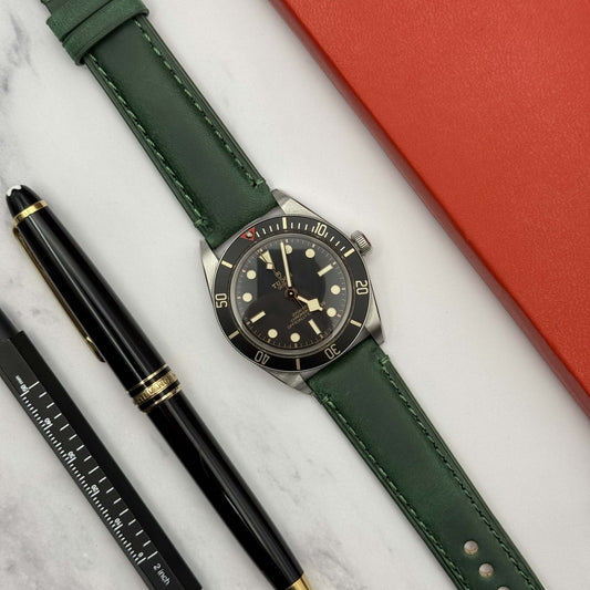 The Austin: Woodland Green Full Grain Leather Watch Strap