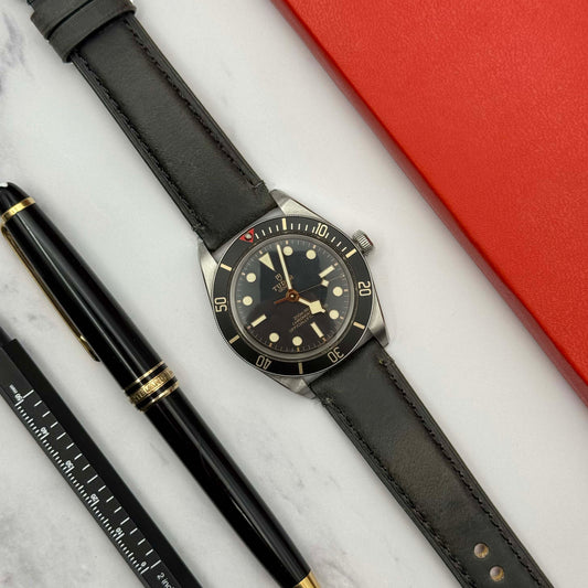 The Austin: Charcoal Grey Full Grain Leather Watch Strap