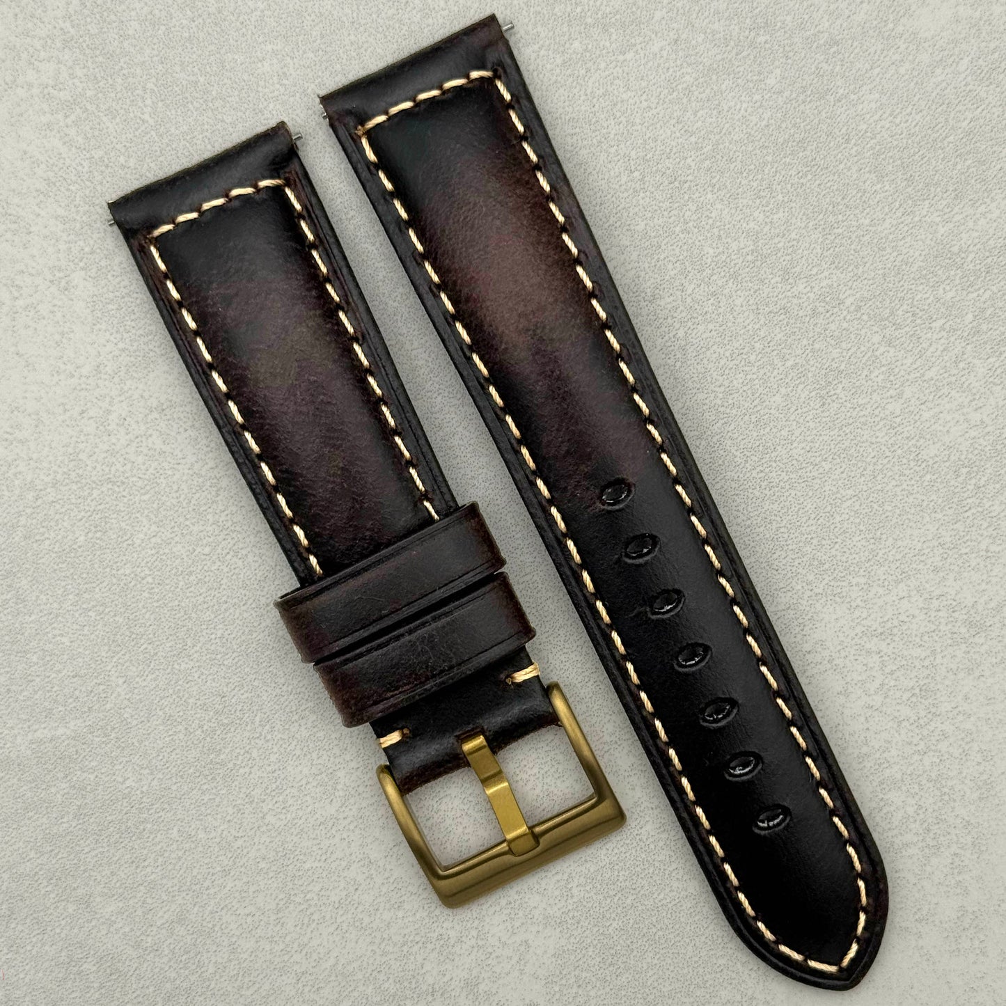 The Berlin: Cracked Brown Padded Leather Watch Strap