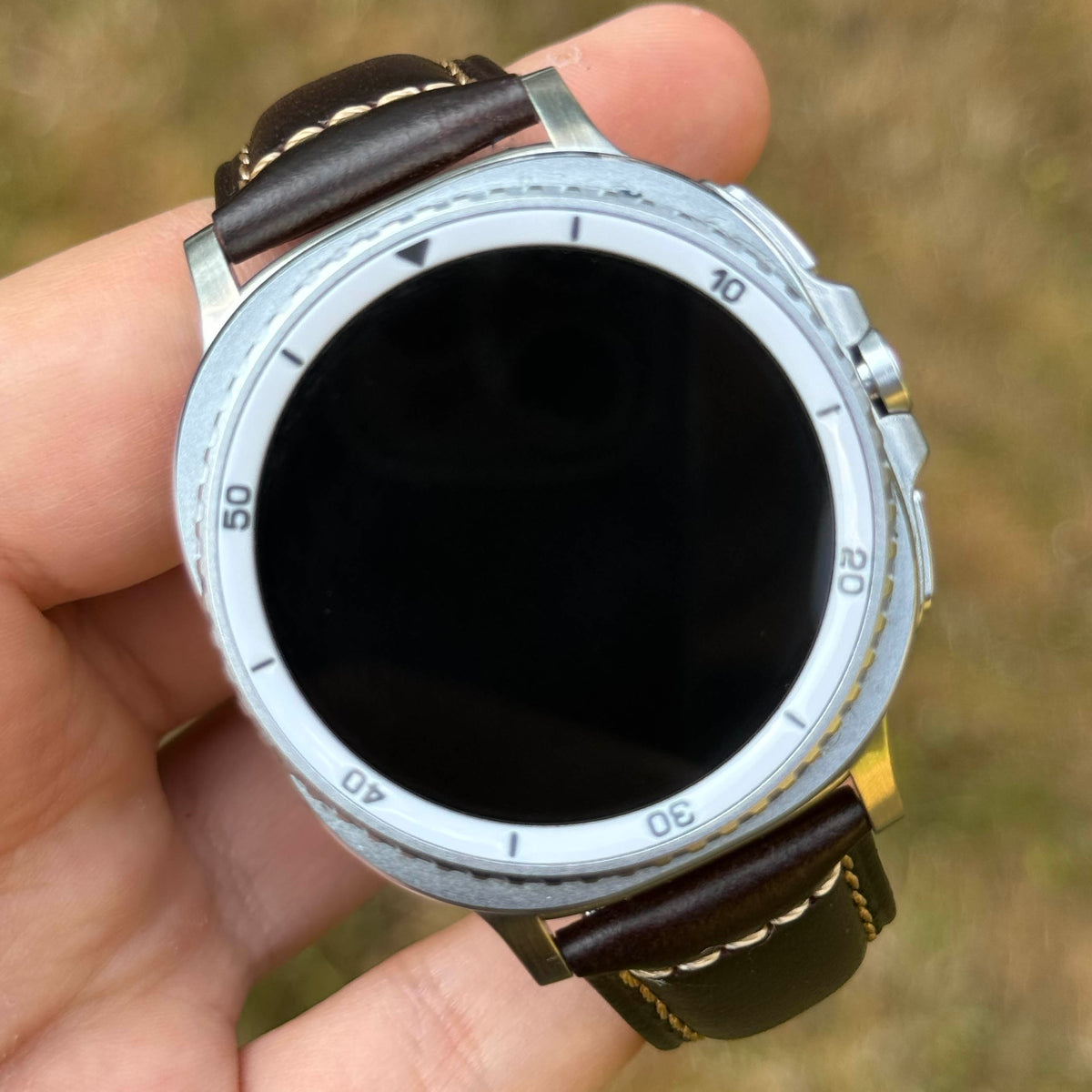 The Berlin: Cracked Brown Padded Leather Samsung Galaxy Watch Ultra / Watch 8/9 Strap