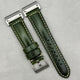 The Berlin: Cracked Green Padded Leather Garmin QuickFit Watch Strap