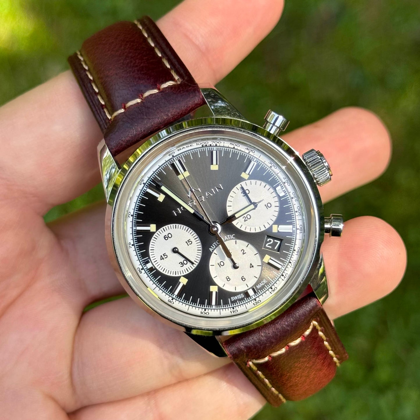 The Berlin: Cracked Burgundy Padded Leather Watch Strap