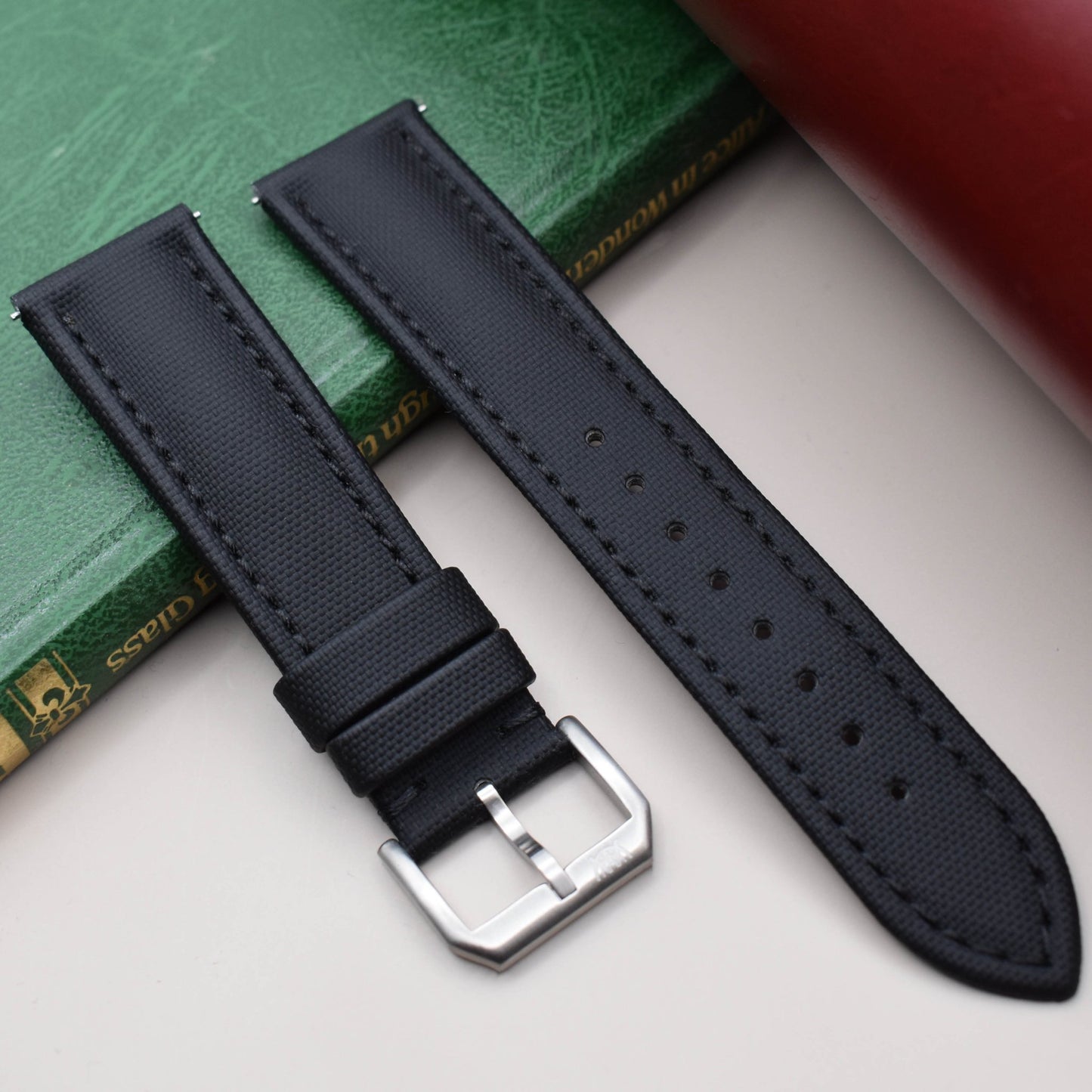 The Bermuda: Jet Black Sail Cloth Watch Strap