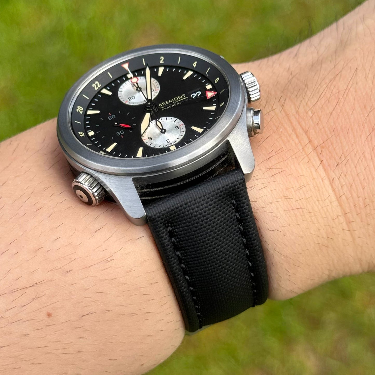 The Bermuda: Jet Black Sail Cloth Watch Strap
