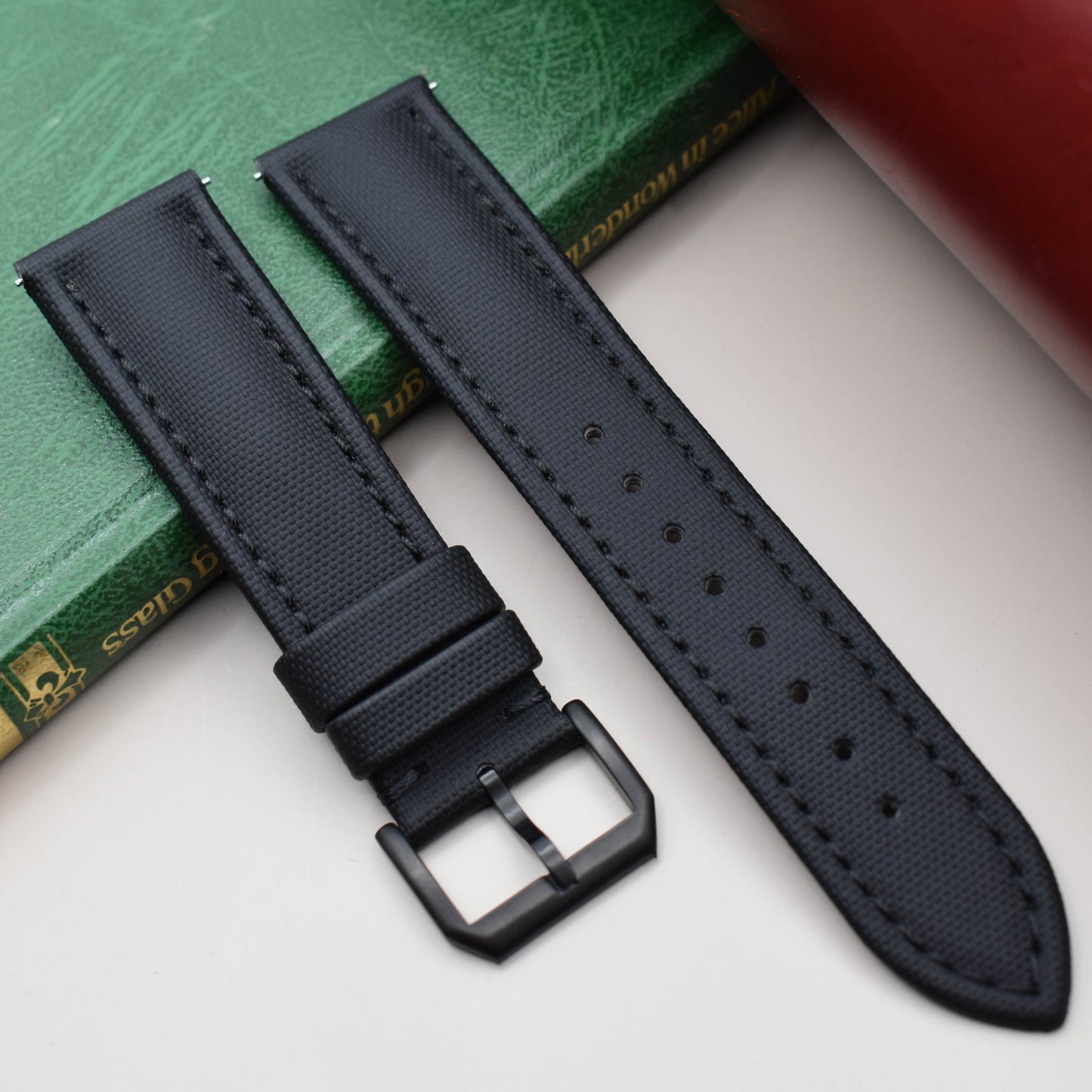 The Bermuda: Jet Black Sail Cloth Watch Strap