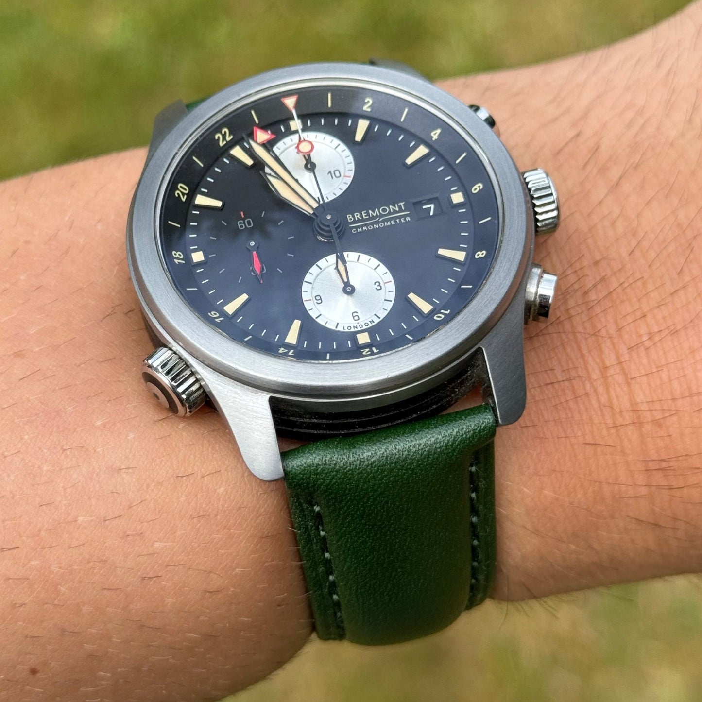 The Prague: Racing Green Vegetable Tanned Full Grain Leather Watch Strap