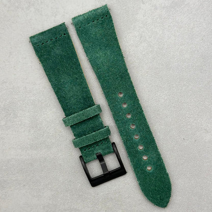 The Capri: Hunter Green Suede Watch Strap