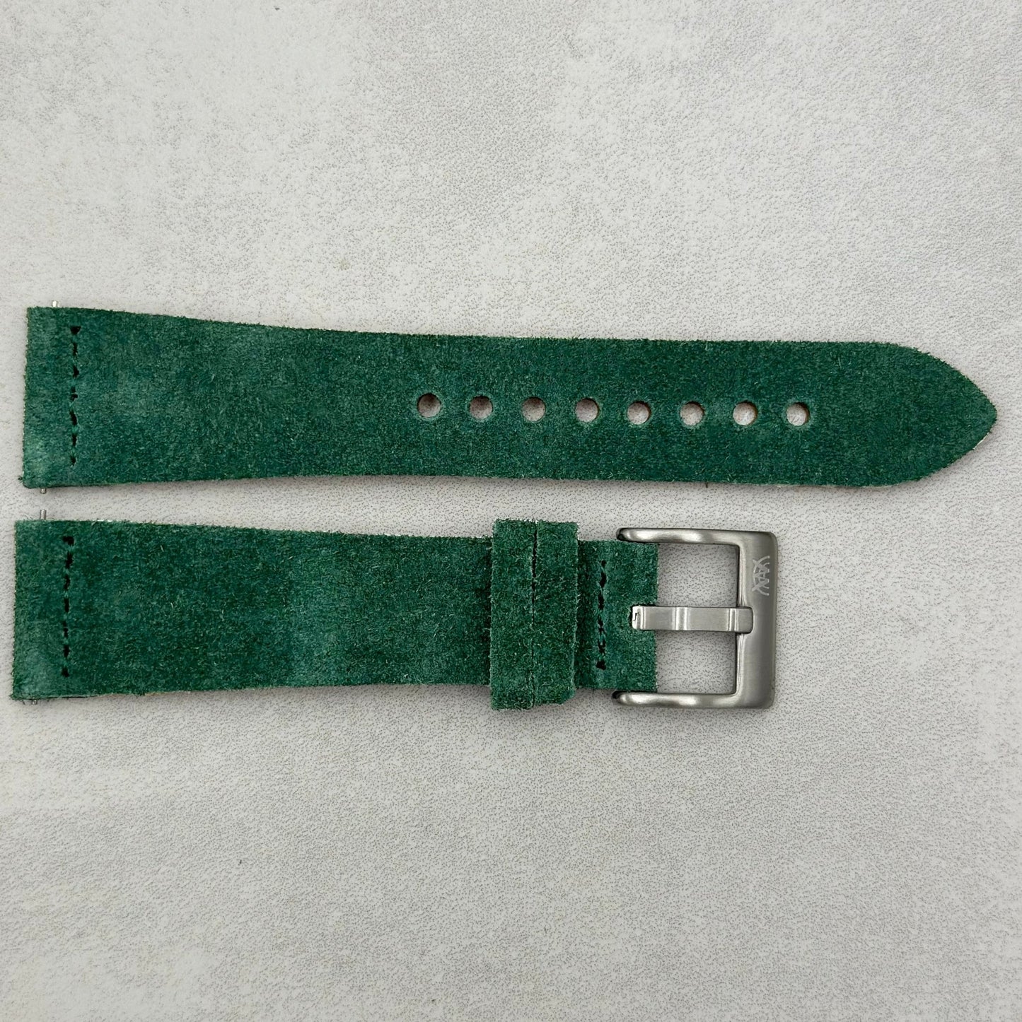 The Capri: Hunter Green Suede Watch Strap