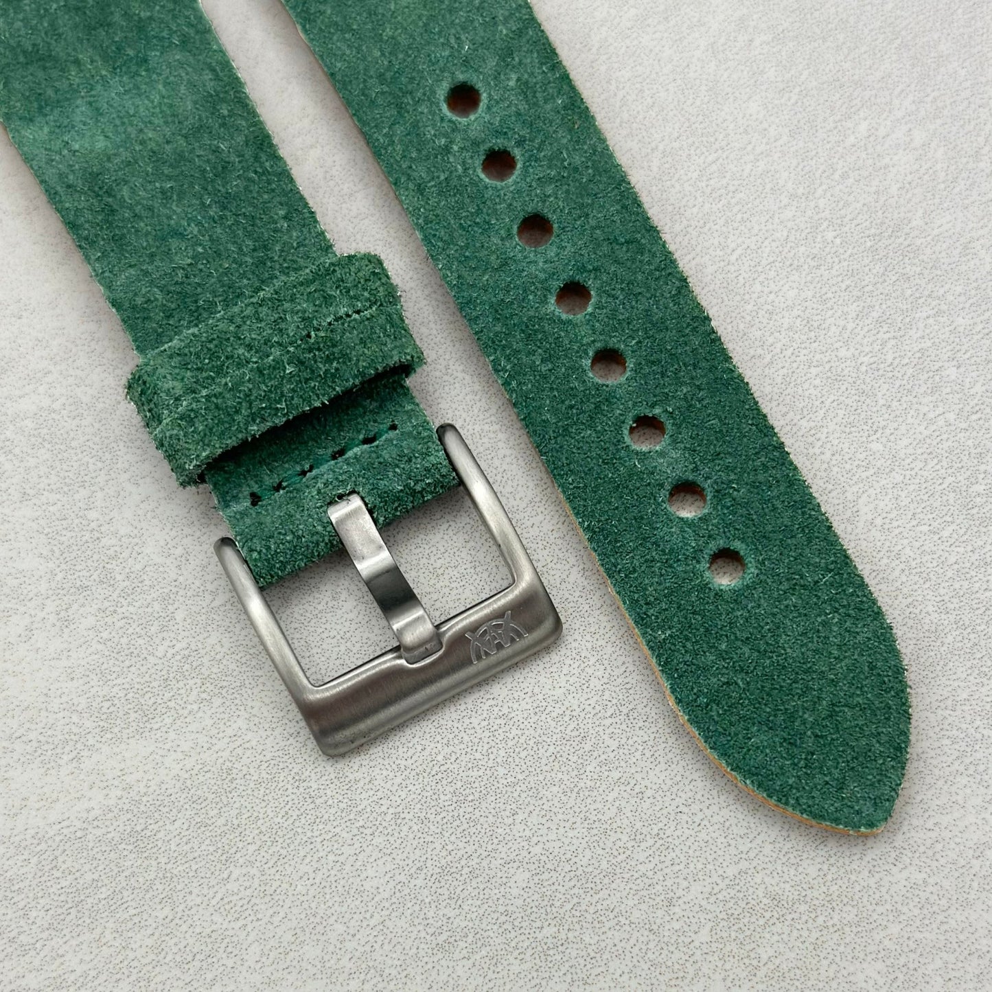 The Capri: Hunter Green Suede Watch Strap