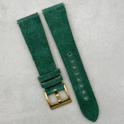 The Capri: Hunter Green Suede Watch Strap